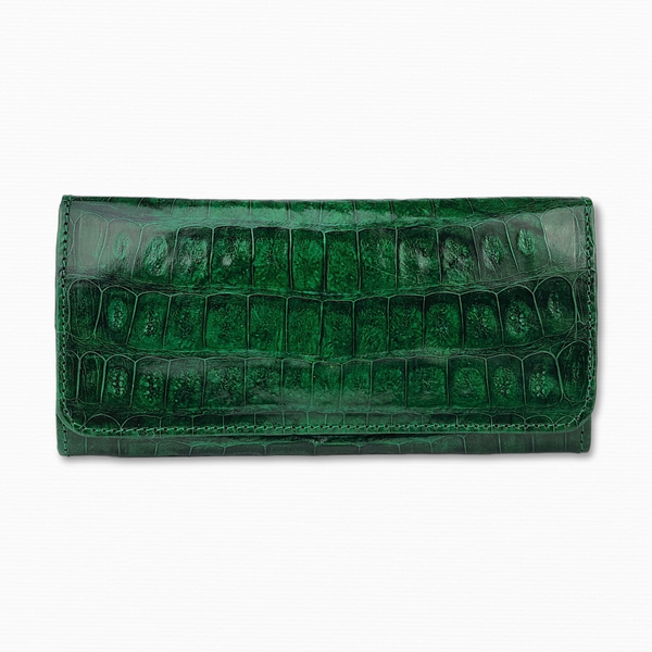 STELLA Emerald Trifold alligator Wallet